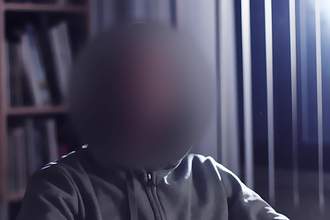 witness with face blurred out