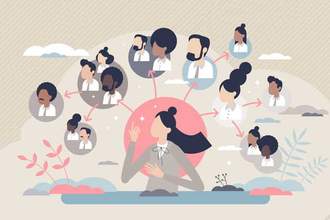 woman delegating tasks to multiple coworkers