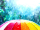 rain on rainbow umbrella