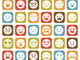 rows of various emoji