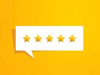 a speech bubble of five stars