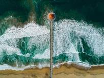 aerial view of manhattan beach pier