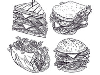 four kinds of sandwiches