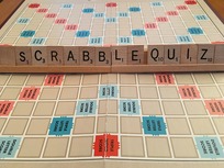 scrabble tiles that read scrabble quiz