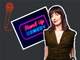 stand up comedian ophira eisenberg stands up in front of a neon sign that says stand up comedy