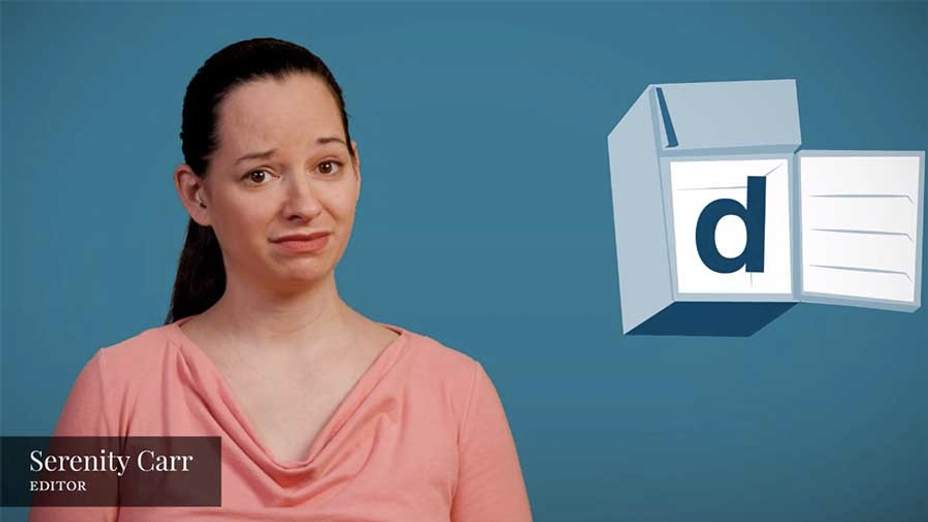 serenity carr next to an illustration of a refrigerator with the letter d in it