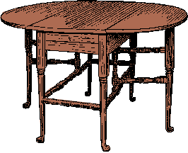 Illustration of gateleg table
