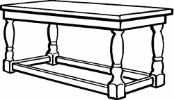 Illustration of refectory table