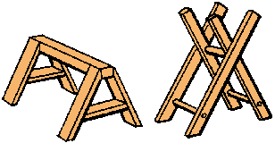 Illustration of sawhorse