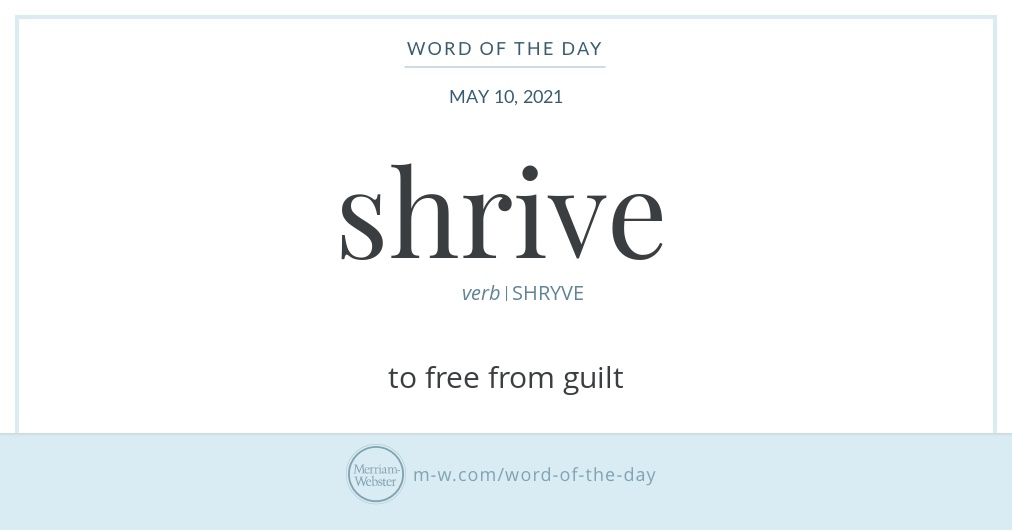 Word of the Day: Shrive | Merriam-Webster